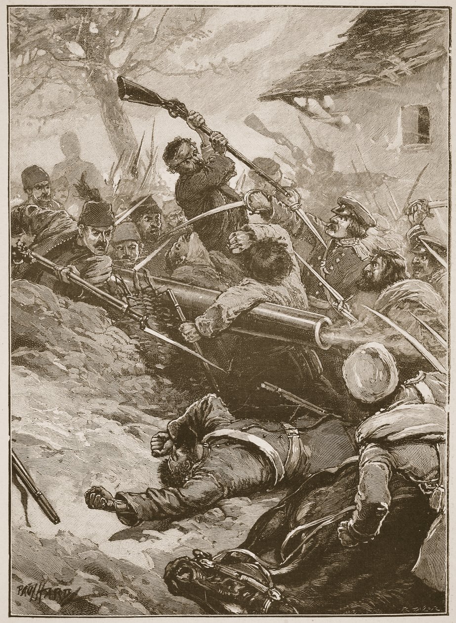 "Sedan följde en huvudlös rusning", illustration från "Battles of the Nineteenth Century" av Archibald Forbes, G.A. Henty och major Arthur Griffiths av Paul Hardy