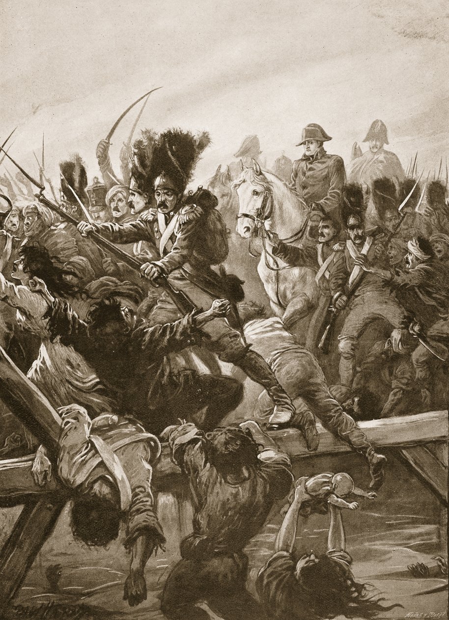 När kvarlevan av gardet sågs röja en väg för kejsaren, var det en rusning, illustration från "Battles of the Nineteenth Century" av Archibald Forbes, G.A. Henty och major Arthur Griffith av Paul Hardy