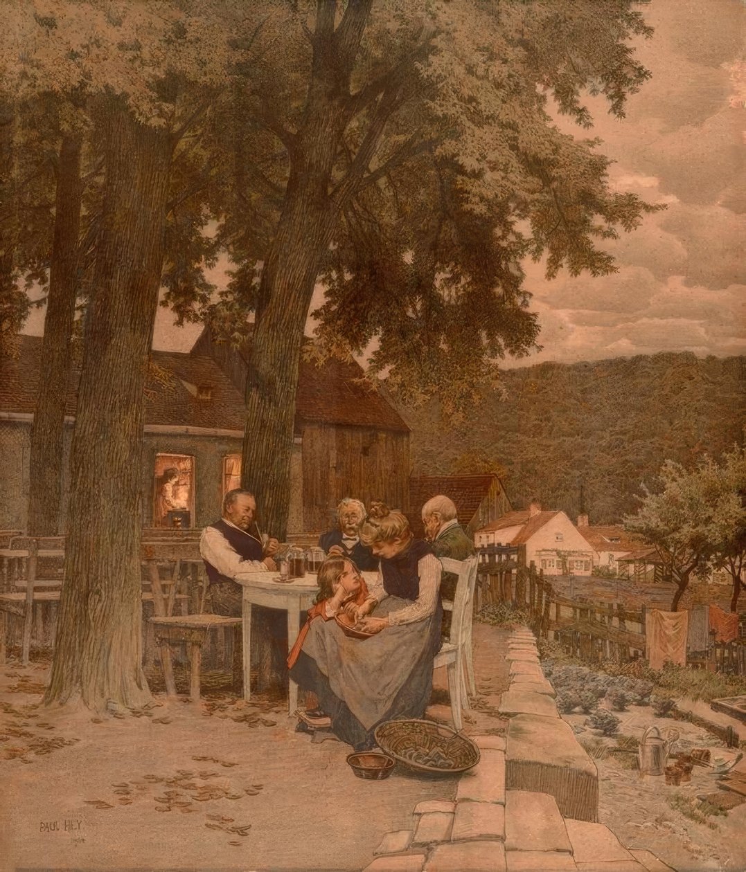 Familjen i trädgården av Paul Hey