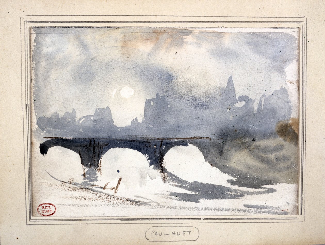 Vintermorgon nära Pont Neuf av Paul Huet