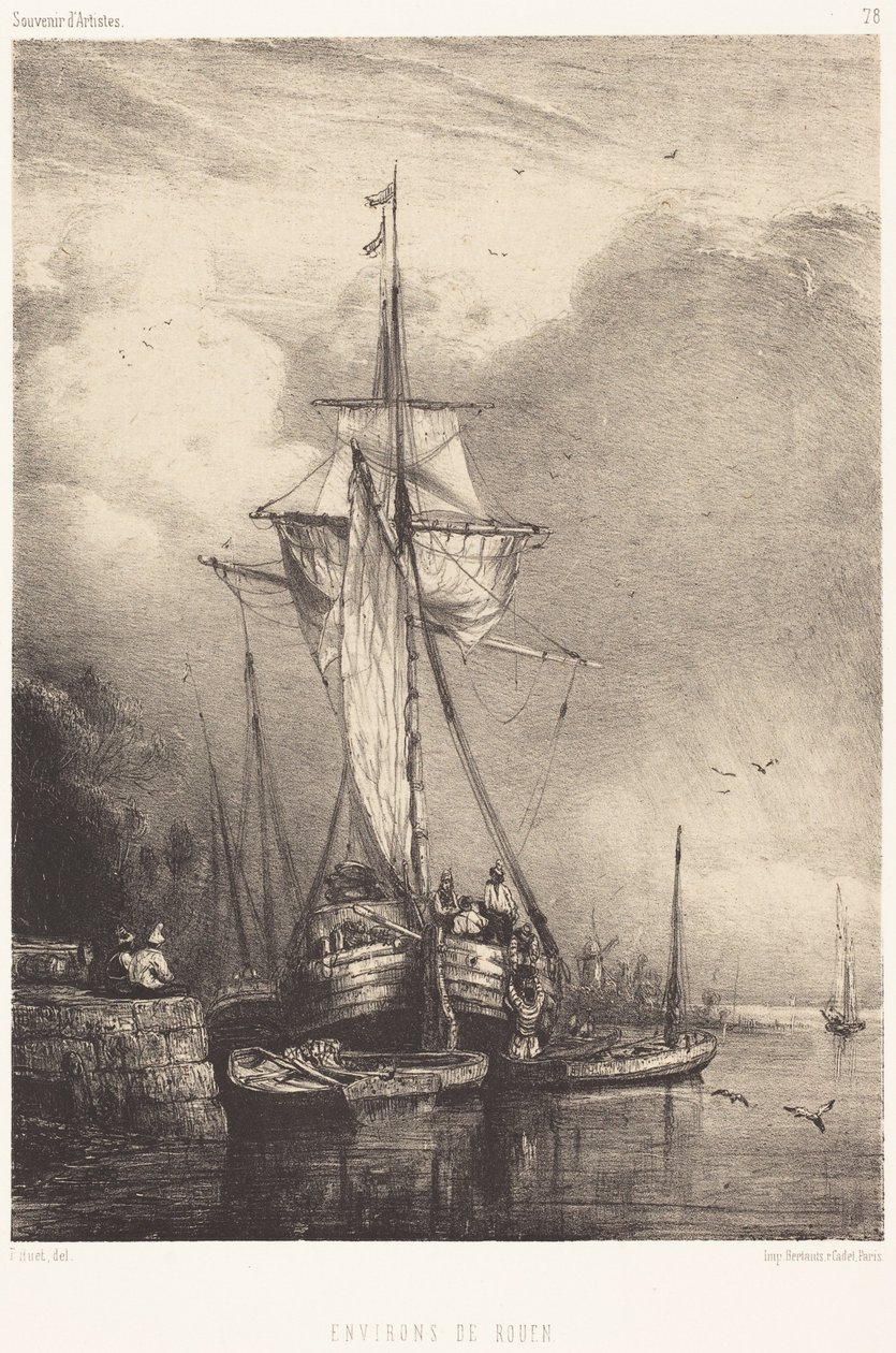 I närheten av Rouen (omgivningarna kring Rouen) av Paul Huet