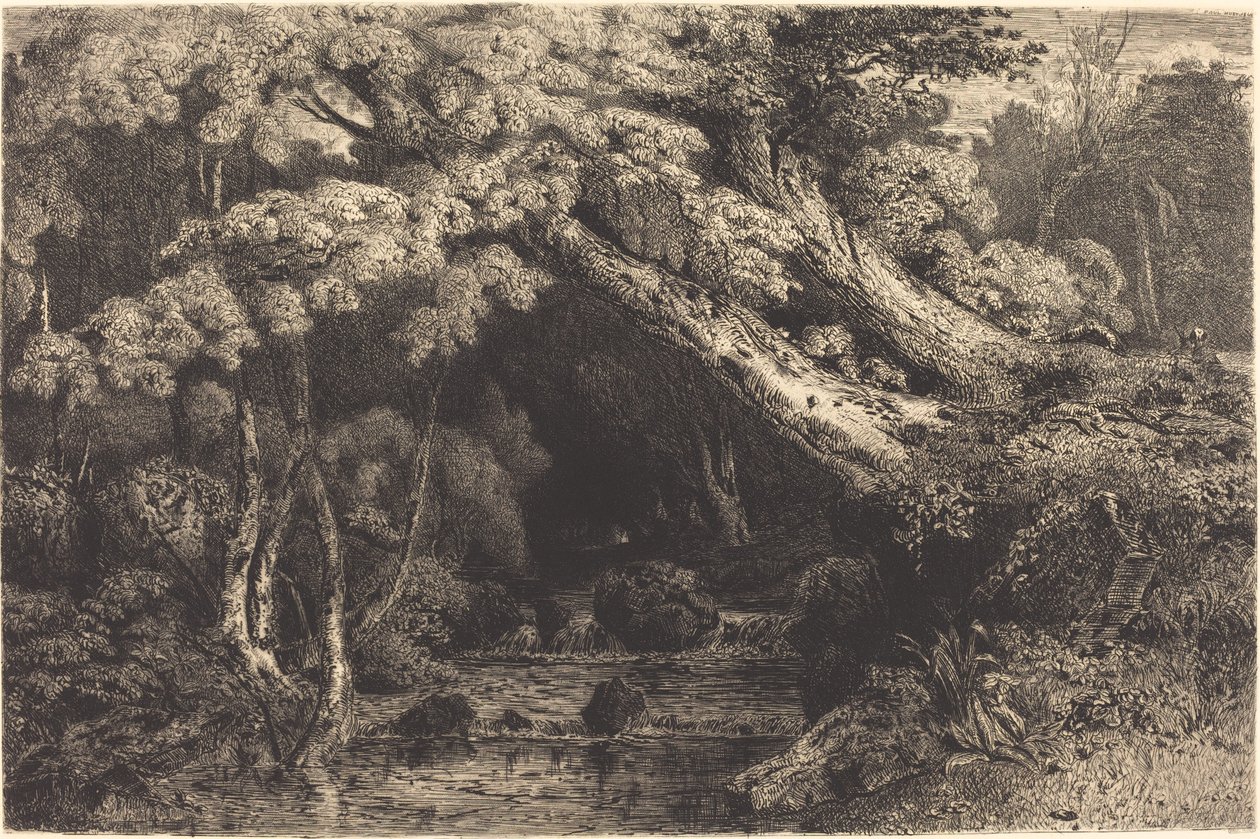 Saint-Pierre Stream nära Pierrefond av Paul Huet