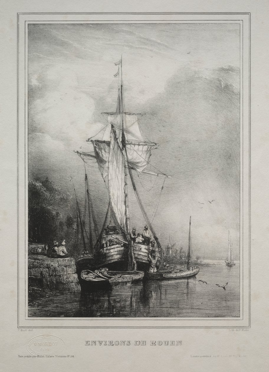 Sex marinsoldater: Environs of Rouen, Frankrike av Paul Huet