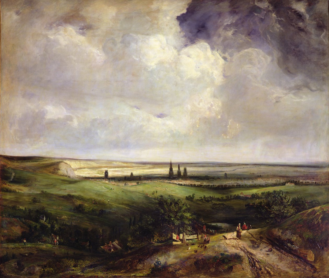 Utsikt över Rouen, 1831 av Paul Huet