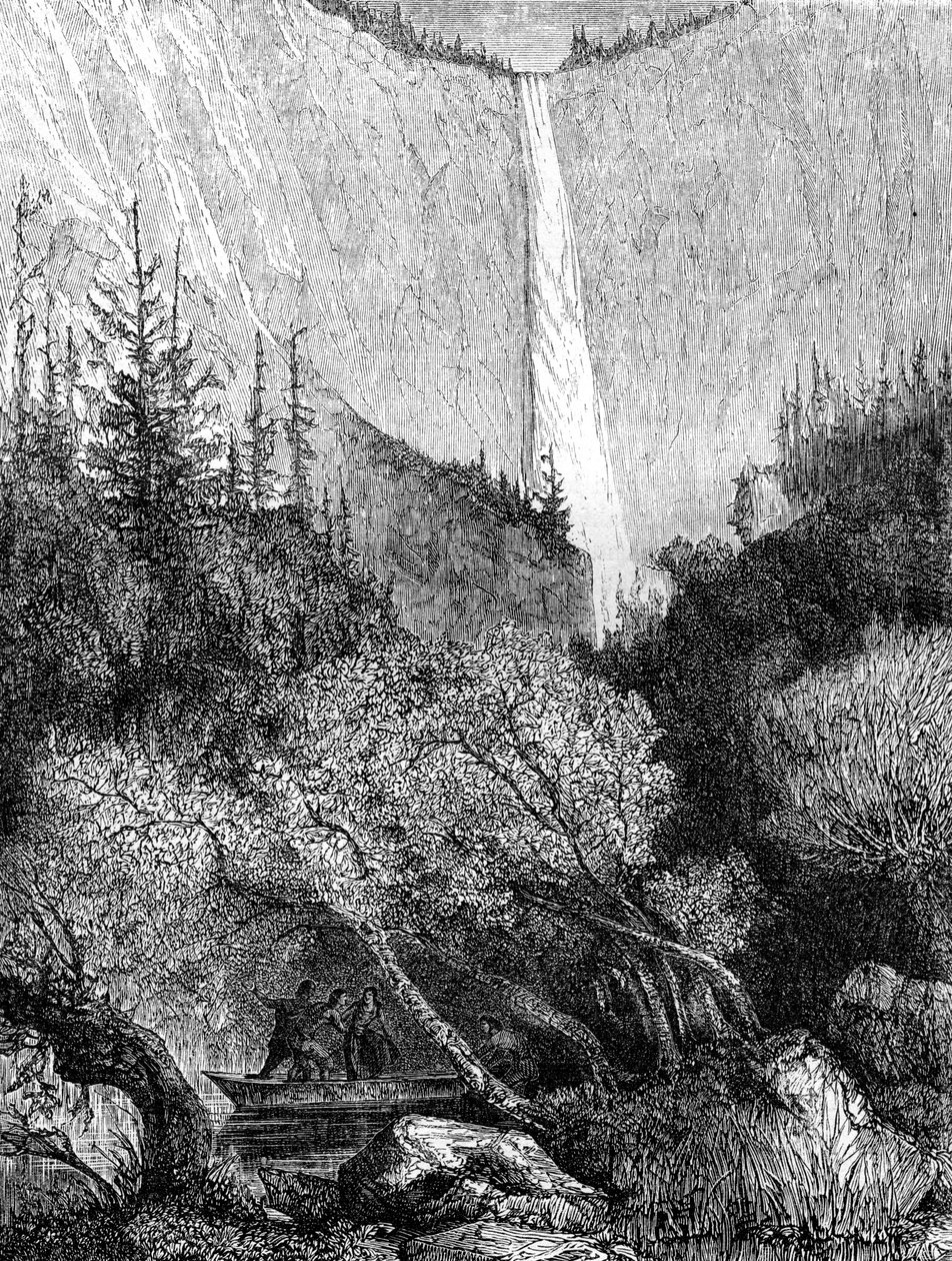 Vattenfall, Yosemite National Park, Kalifornien, 1800-talet. av Paul Huet