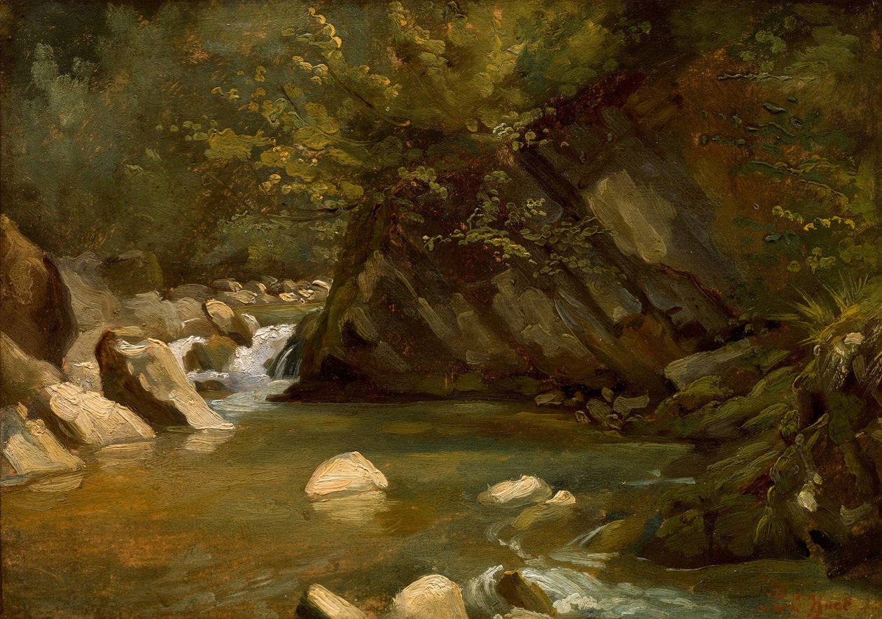 Woodland Stream, ca. 1840. av Paul Huet