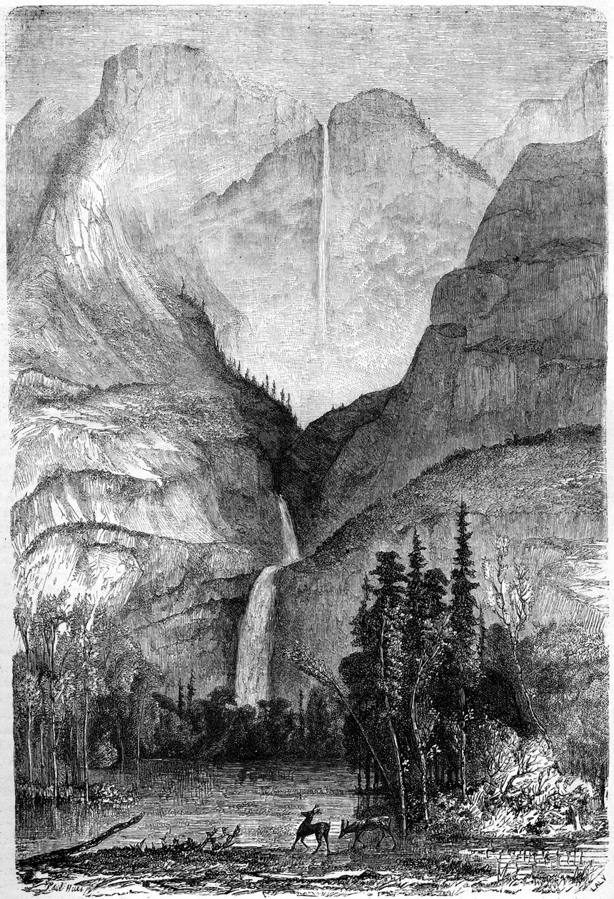 Yosemite Falls, Kalifornien, 1800-talet. av Paul Huet
