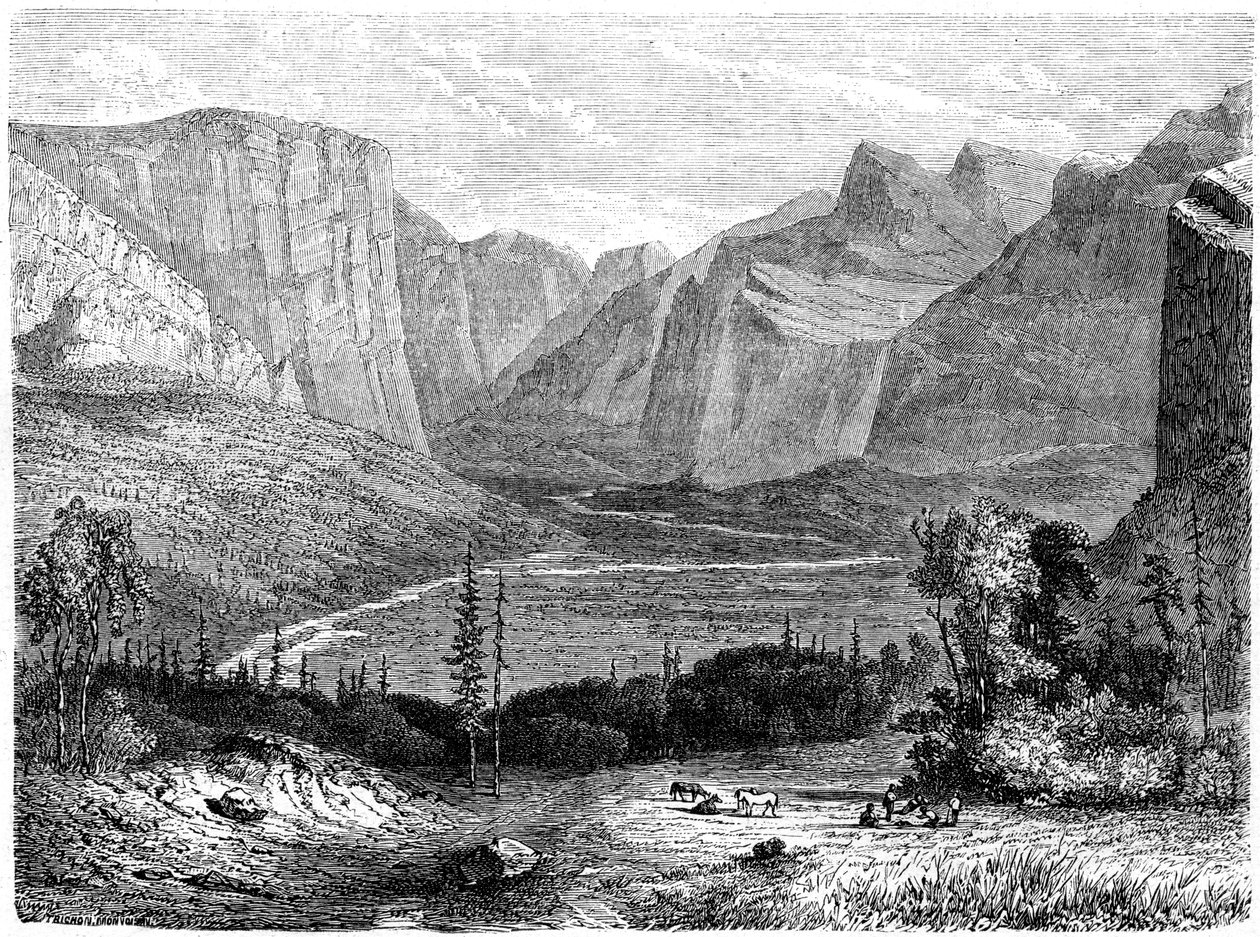 Yosemite Valley, Kalifornien, 1800-talet. av Paul Huet