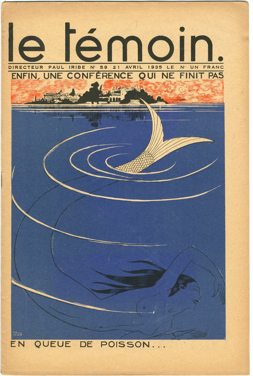 Omslag till tidningen The Temoin, Satirical in Colours, 21 april 1935 (litografi) av Paul Iribe