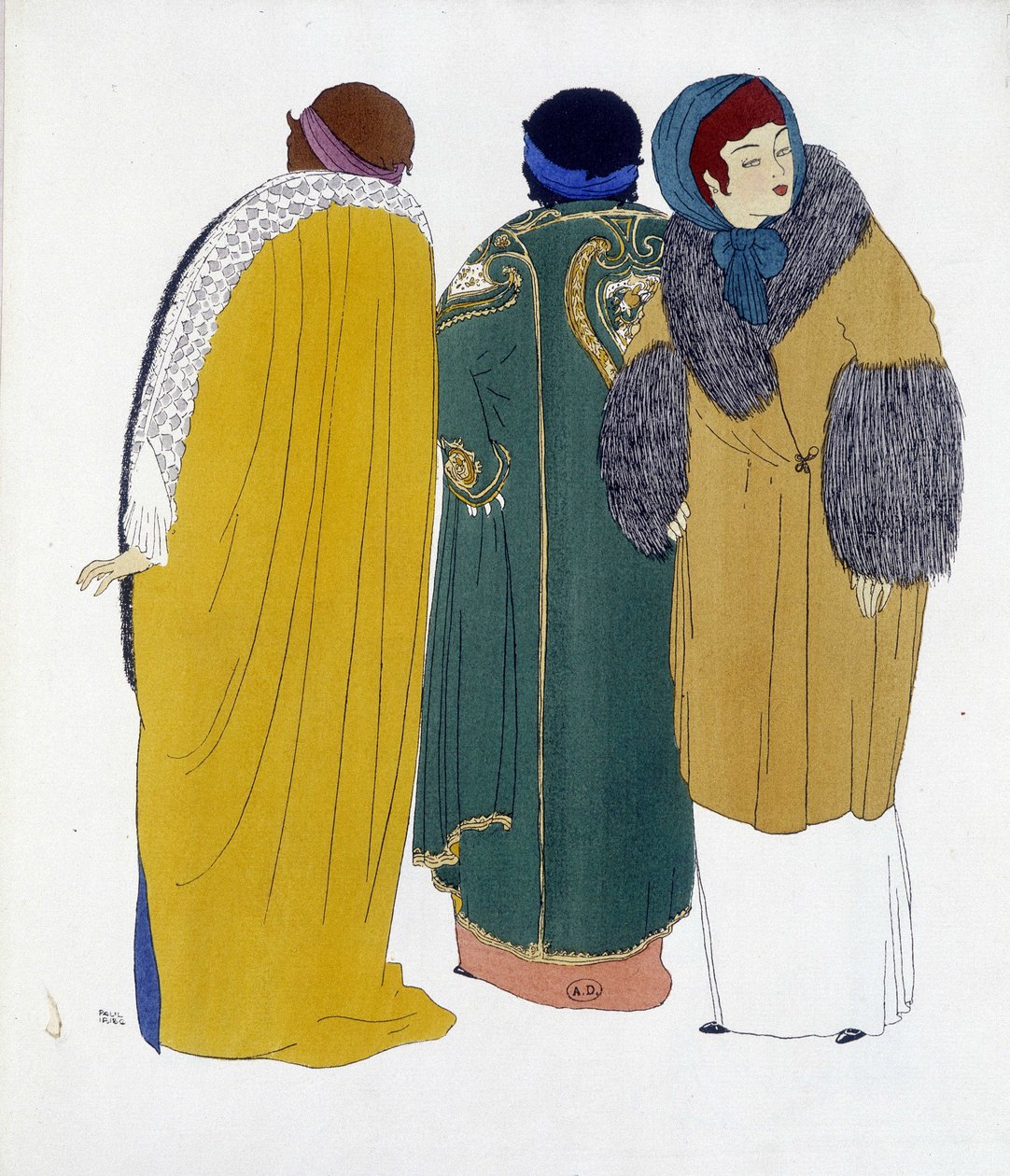Skapandet av Paul Poiret hämtat från "" Les Dresses de Paul Poiret", teckning av Paul Iribe. 1911 av Paul Iribe