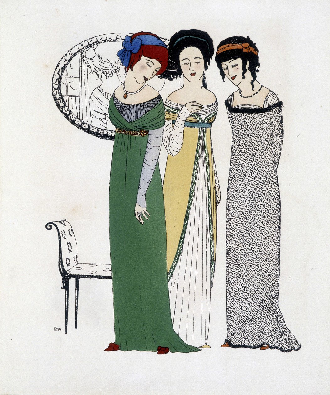 Skapandet av Paul Poiret från ""Les Dresses de Paul Poiret"", teckning av Paul Iribe. 1908 av Paul Iribe