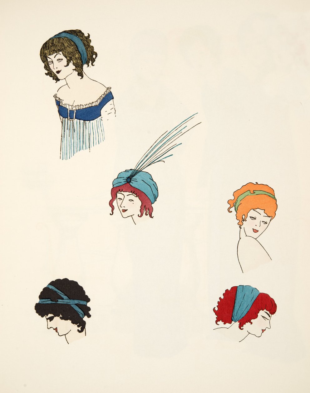 Designar för adresser, från puben Les Robes de Paul Poiret. 1908 (stenciltryck) av Paul Iribe