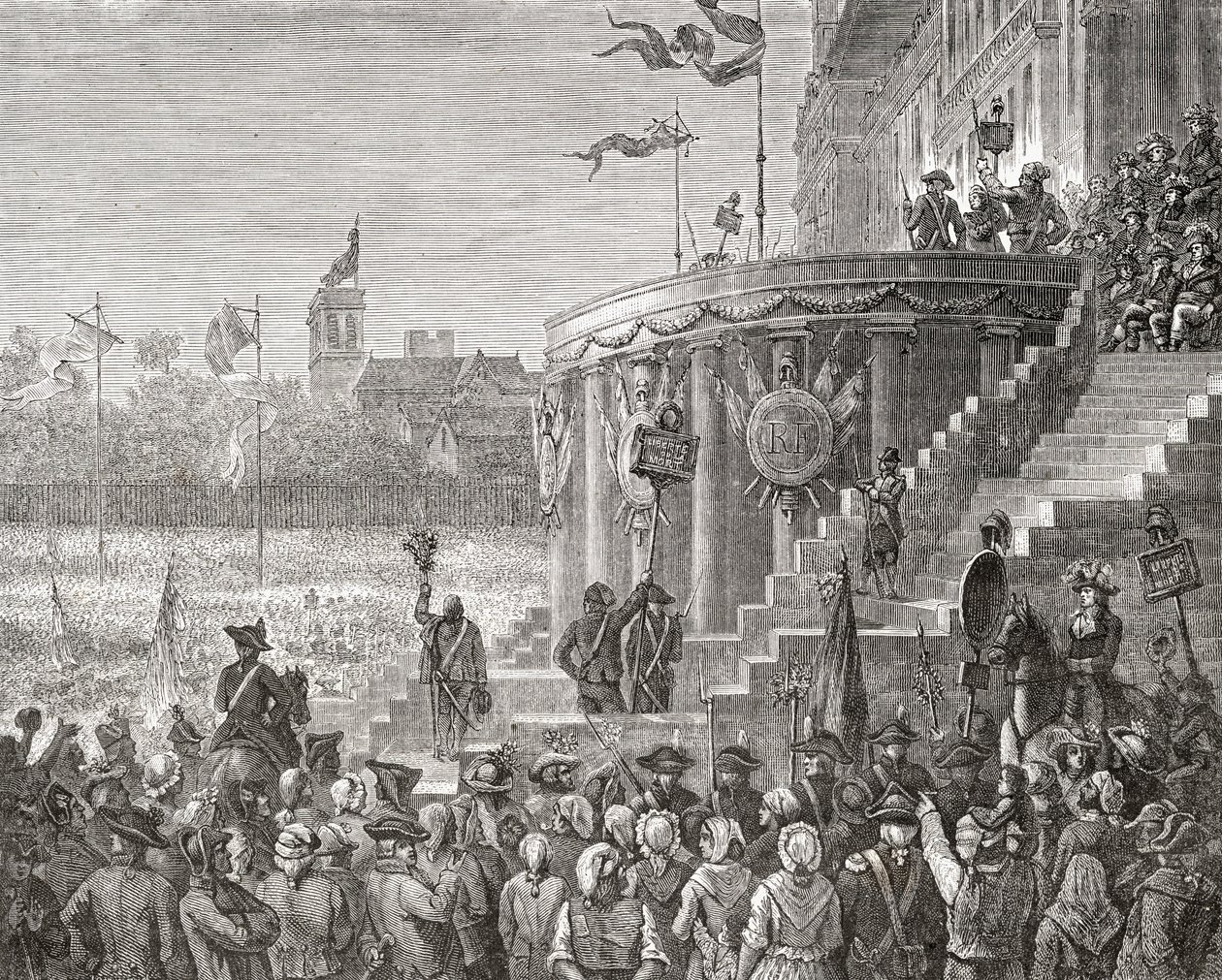 Firandet av den högsta varelsen, 8 juni 1794, från "Histoire de la Revolution Francaise" av Louis Blanc (1811-82) 1847-62 av Paul Jonnard