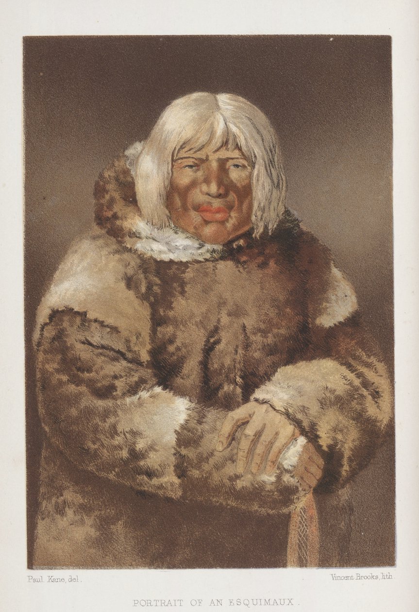 Porträtt av en eskimå, pub. 1859 av Paul Kane