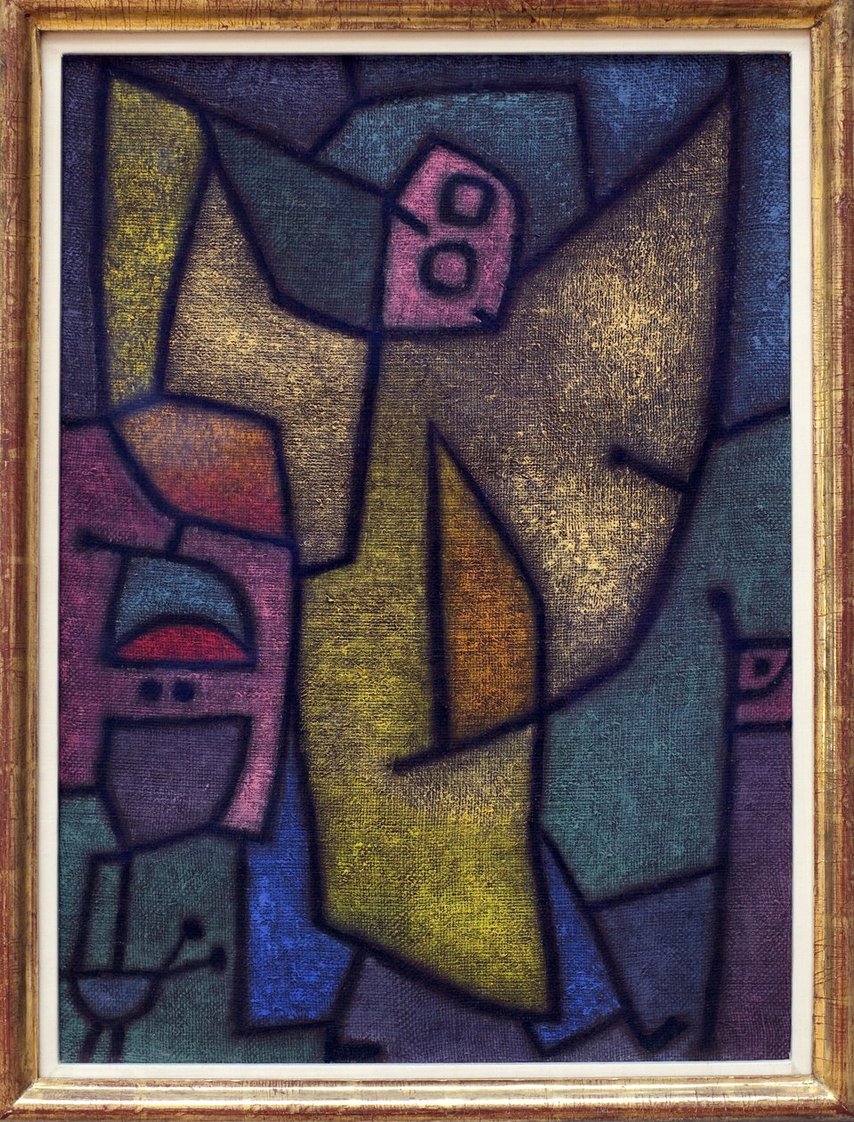 Angelus militans. Målning av Paul Klee (1879-1940), olja, teckning vid detrempen på jute, på en bakgrund av lim av Paul Klee