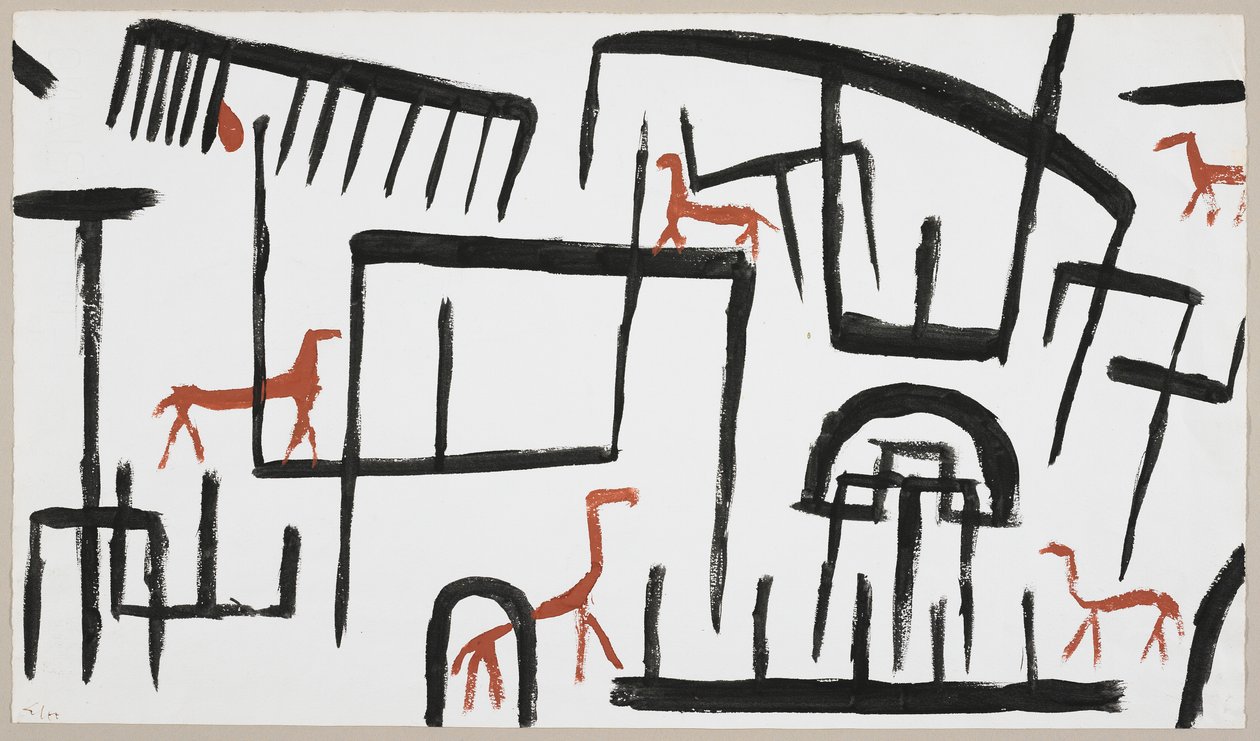 Djur i en inhägnad av Paul Klee