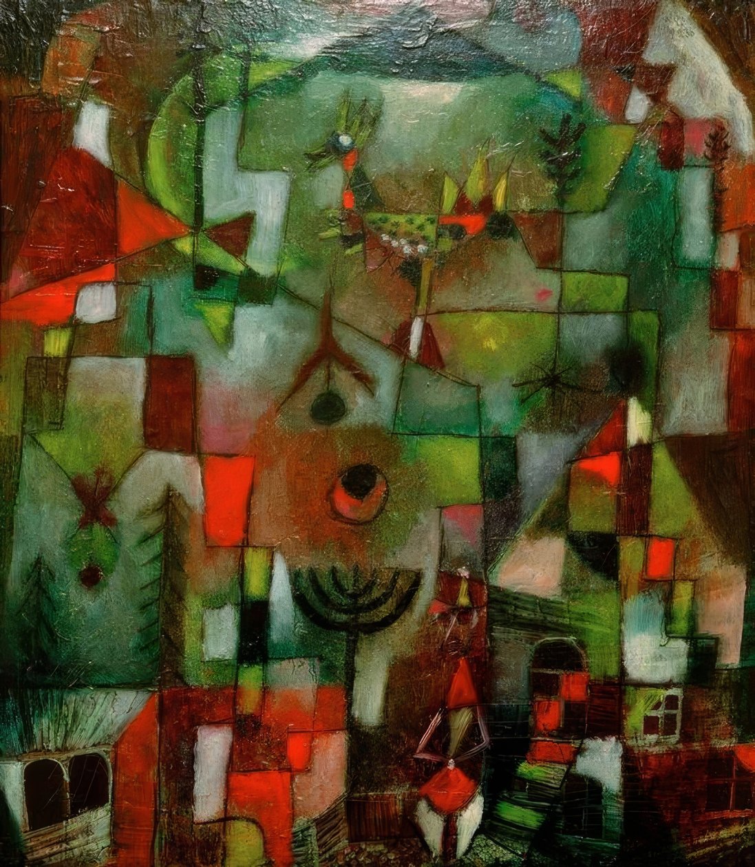 Bild med tuppen och grenadjären av Paul Klee