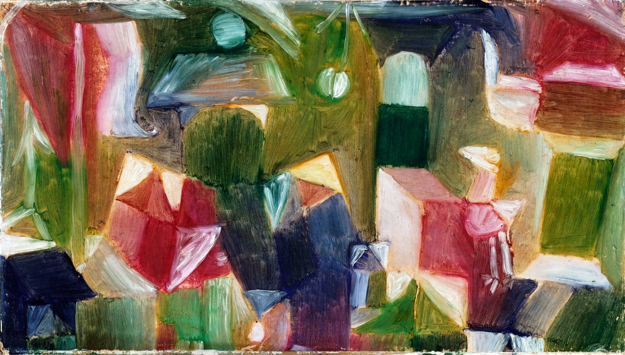 Fågelbild, ca 1919 (olja på papper på duk) av Paul Klee