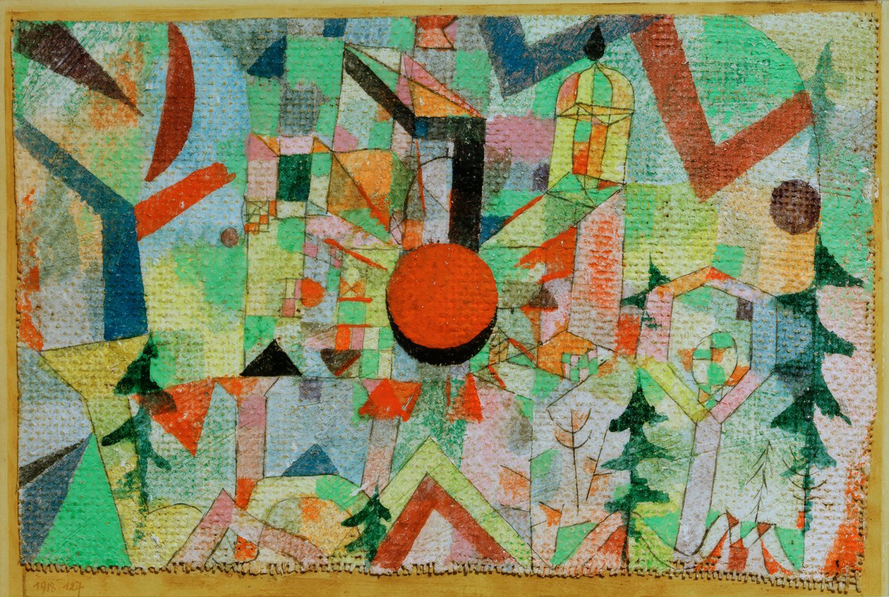 Slott med solnedgång av Paul Klee
