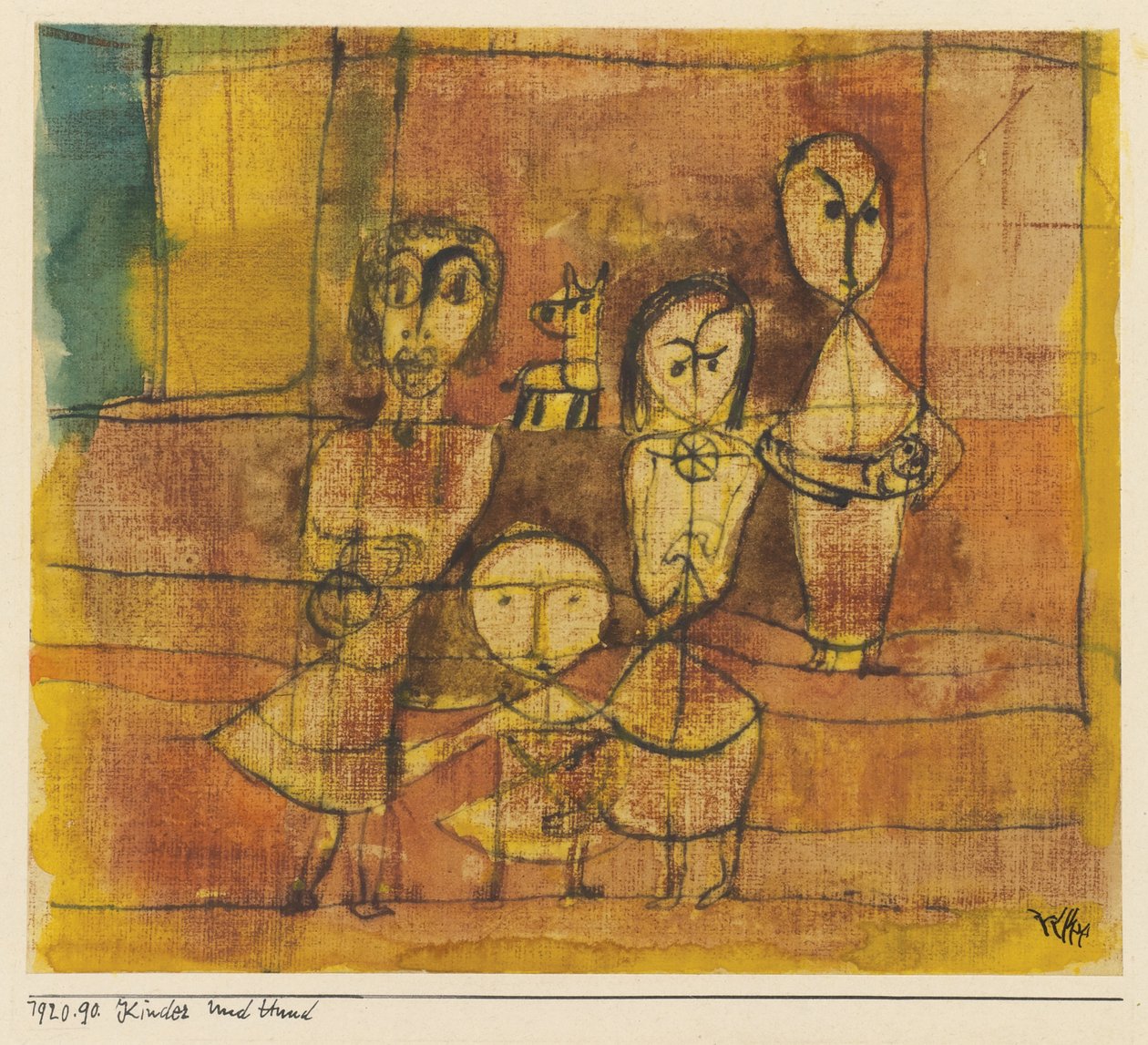 Barn och hund, 1920 av Paul Klee