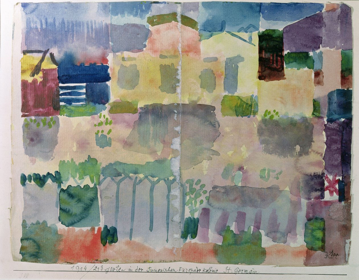 Trädgård i Saint-Germain, det europeiska kvarteret i Tunis av Paul Klee