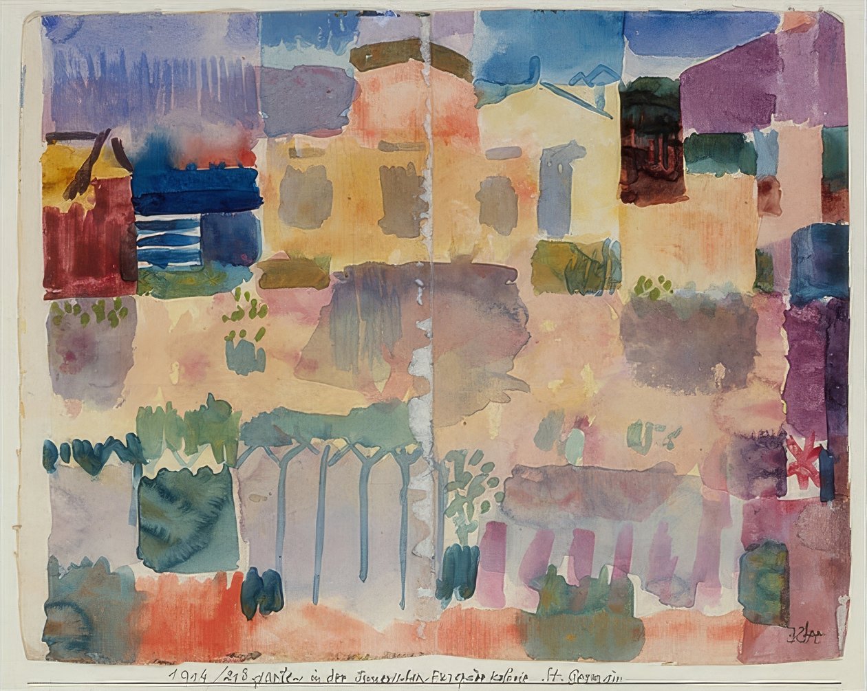 Trädgård i St. Germain, det europeiska kvarteret nära Tunis. 1914 av Paul Klee