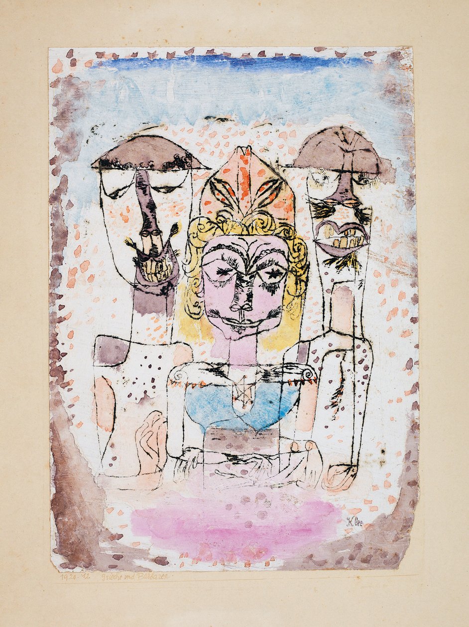 Grek och barbarer, 1920. av Paul Klee