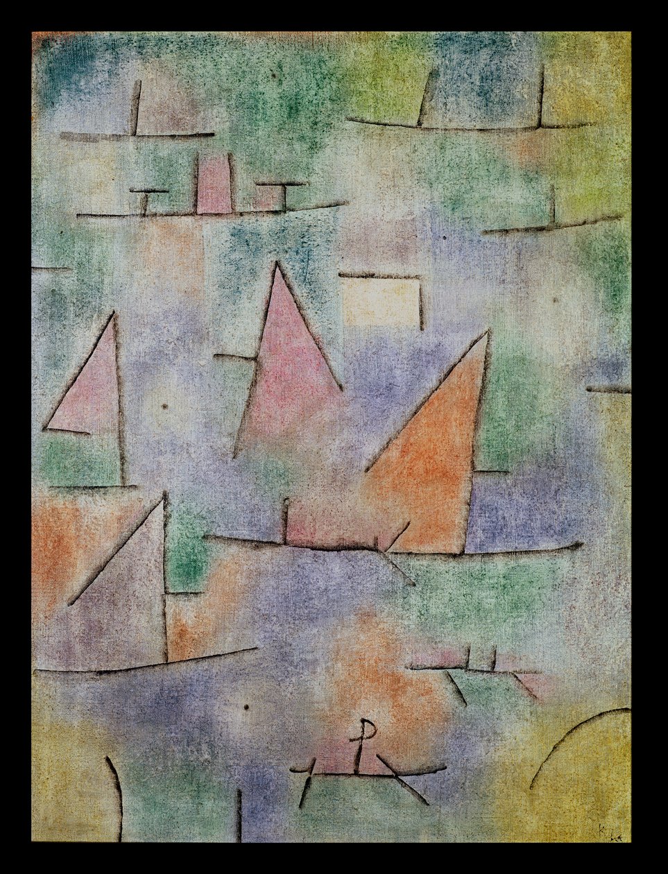 Hamn med segelfartyg av Paul Klee