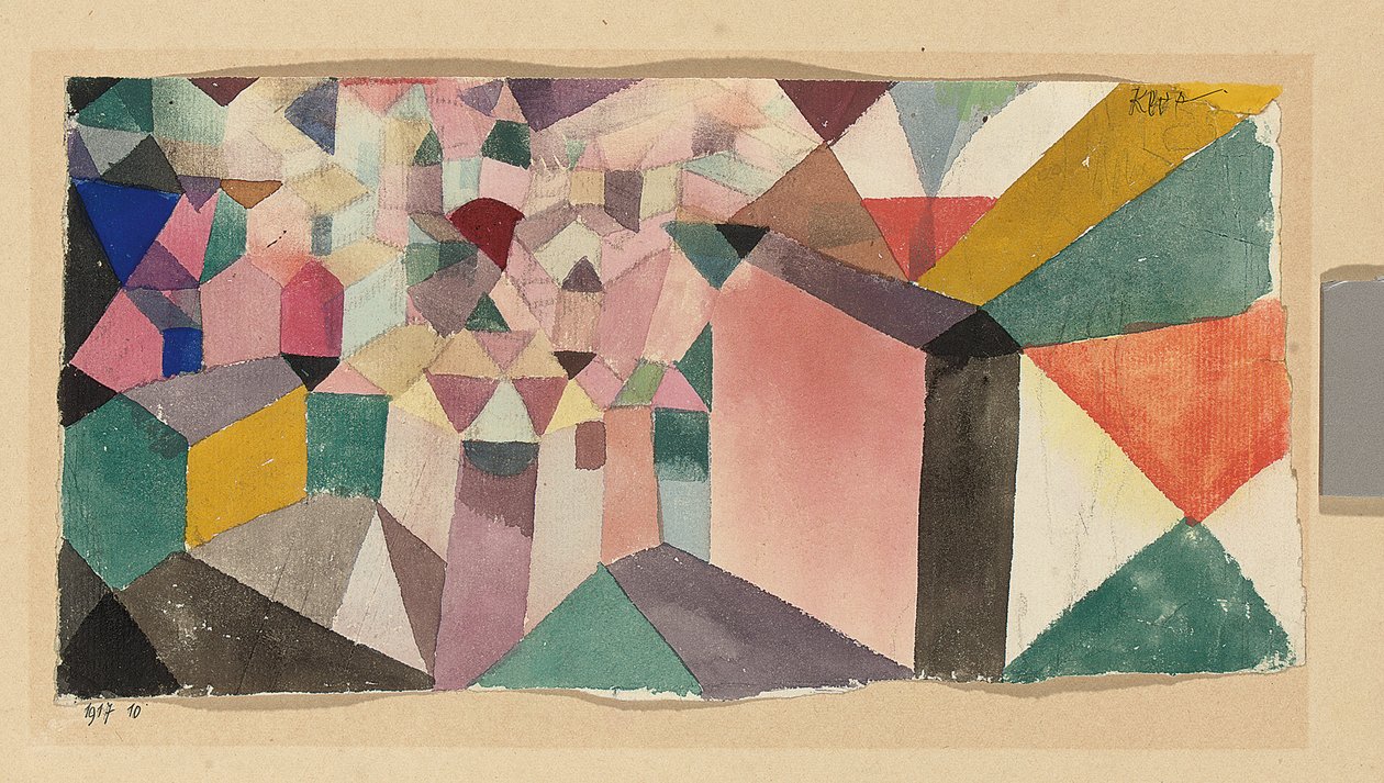 Inblick i en stad; inblick i en stad av Paul Klee