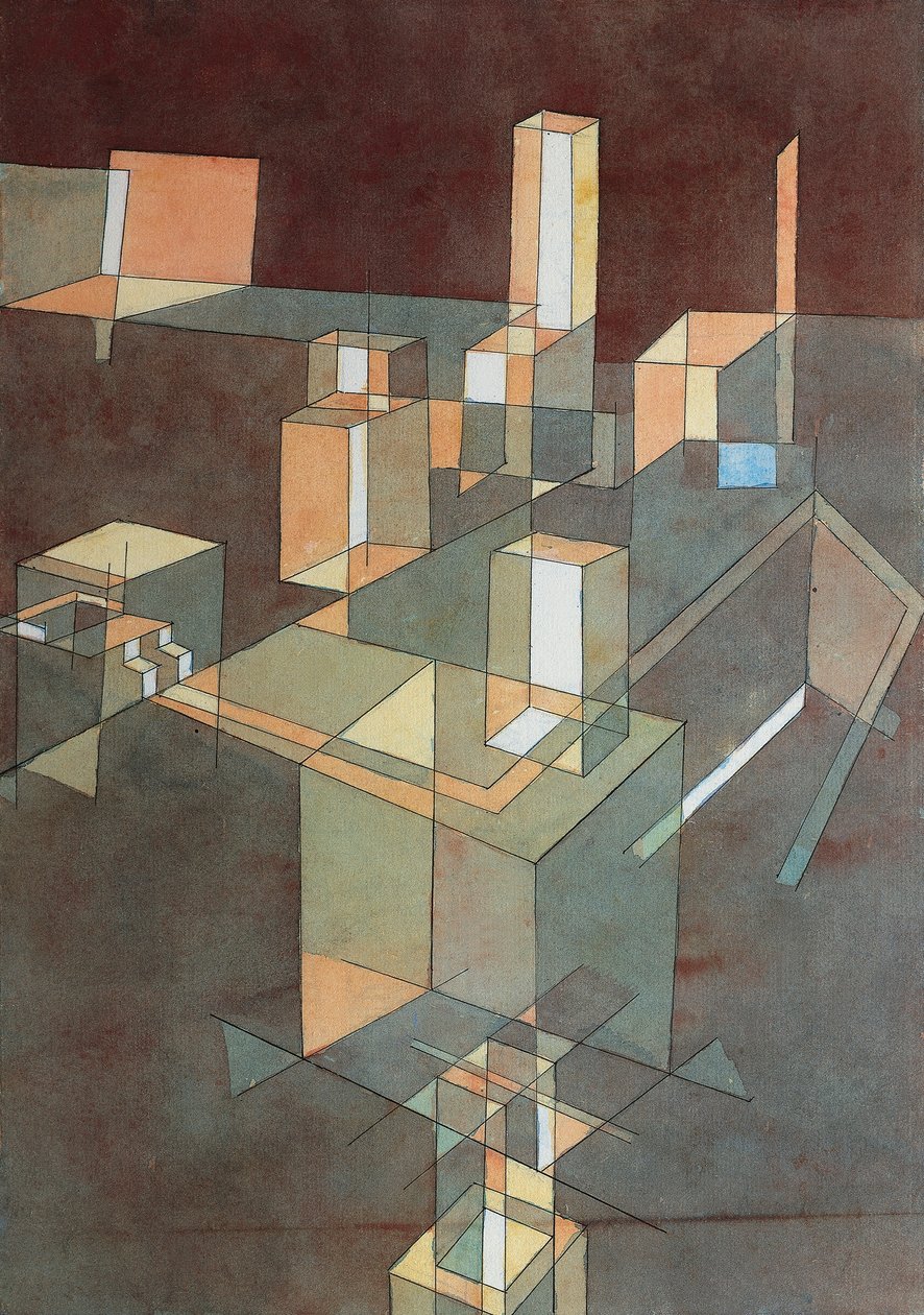 Italiensk stad av Paul Klee (1879-1940), akvarell på Ingres-papper, 34x23 cm av Paul Klee