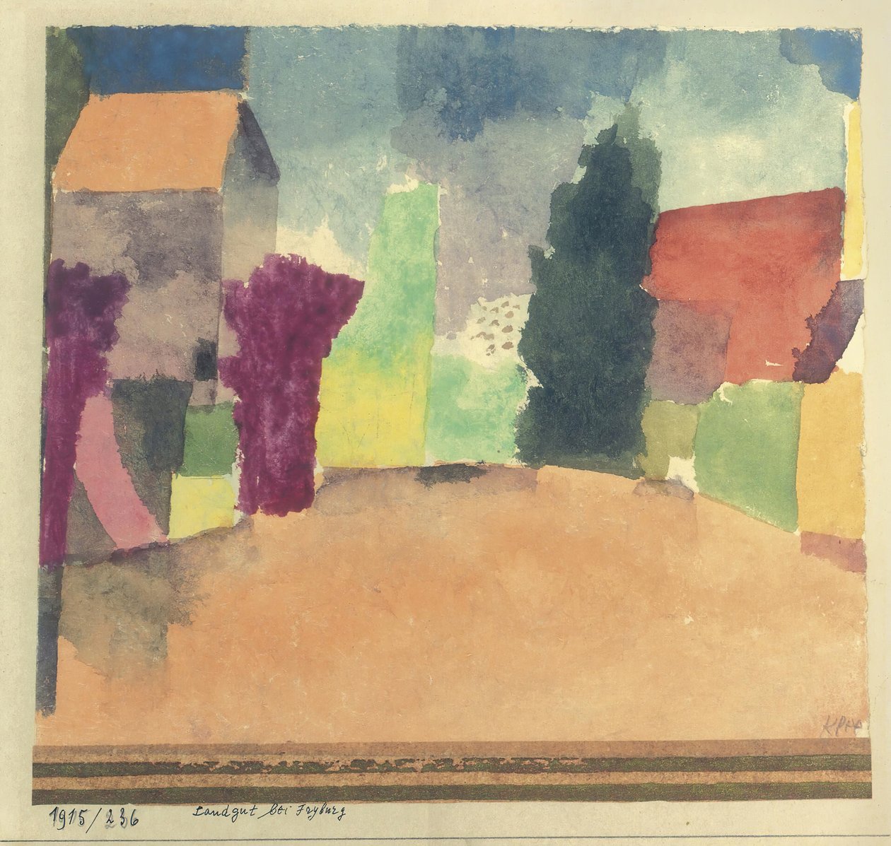 Landgut bei Fryburg Country House nära Fribourg, 1915. av Paul Klee