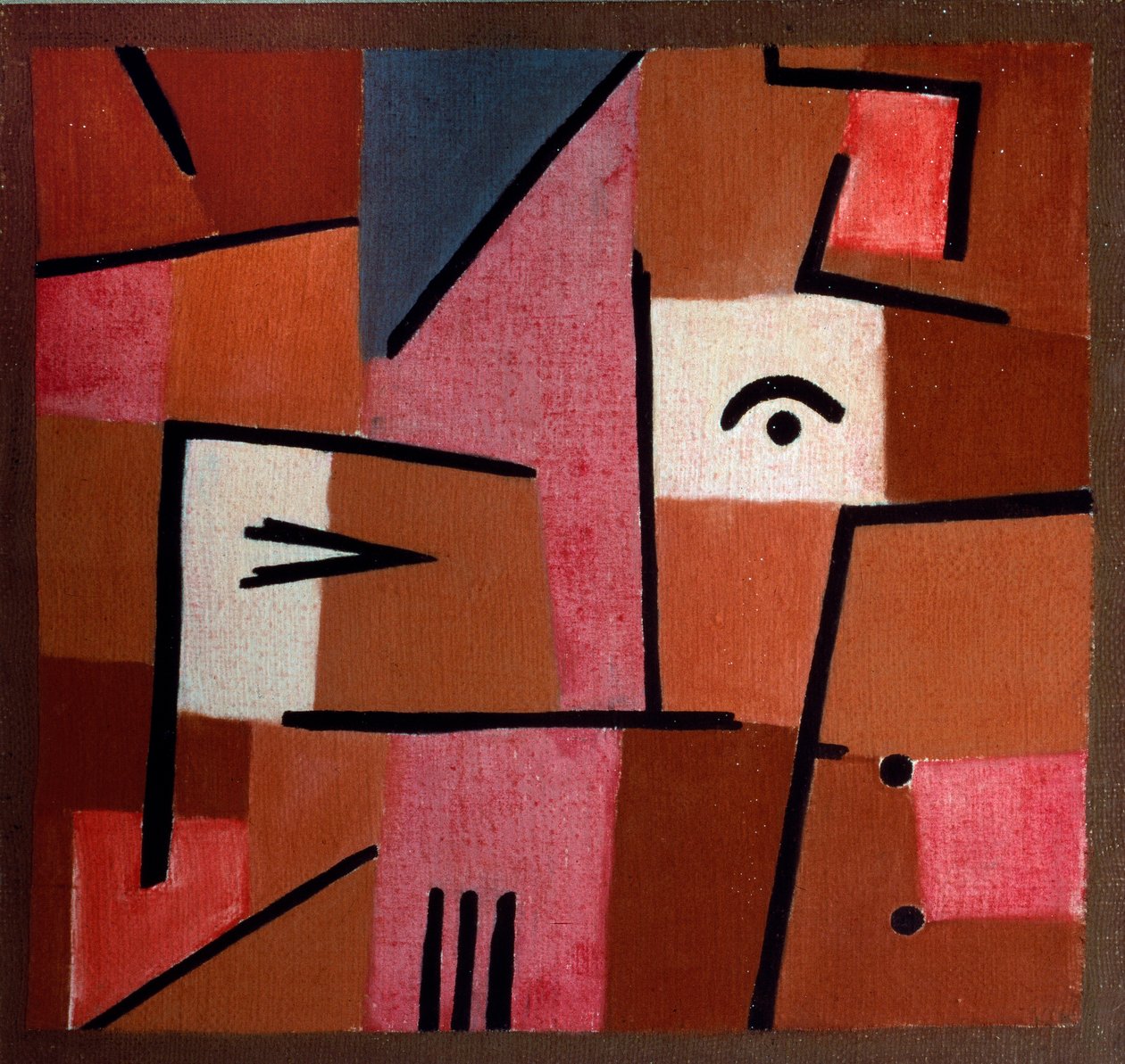 Titta i det röda (pastelon bomull och säckväv av Paul Klee