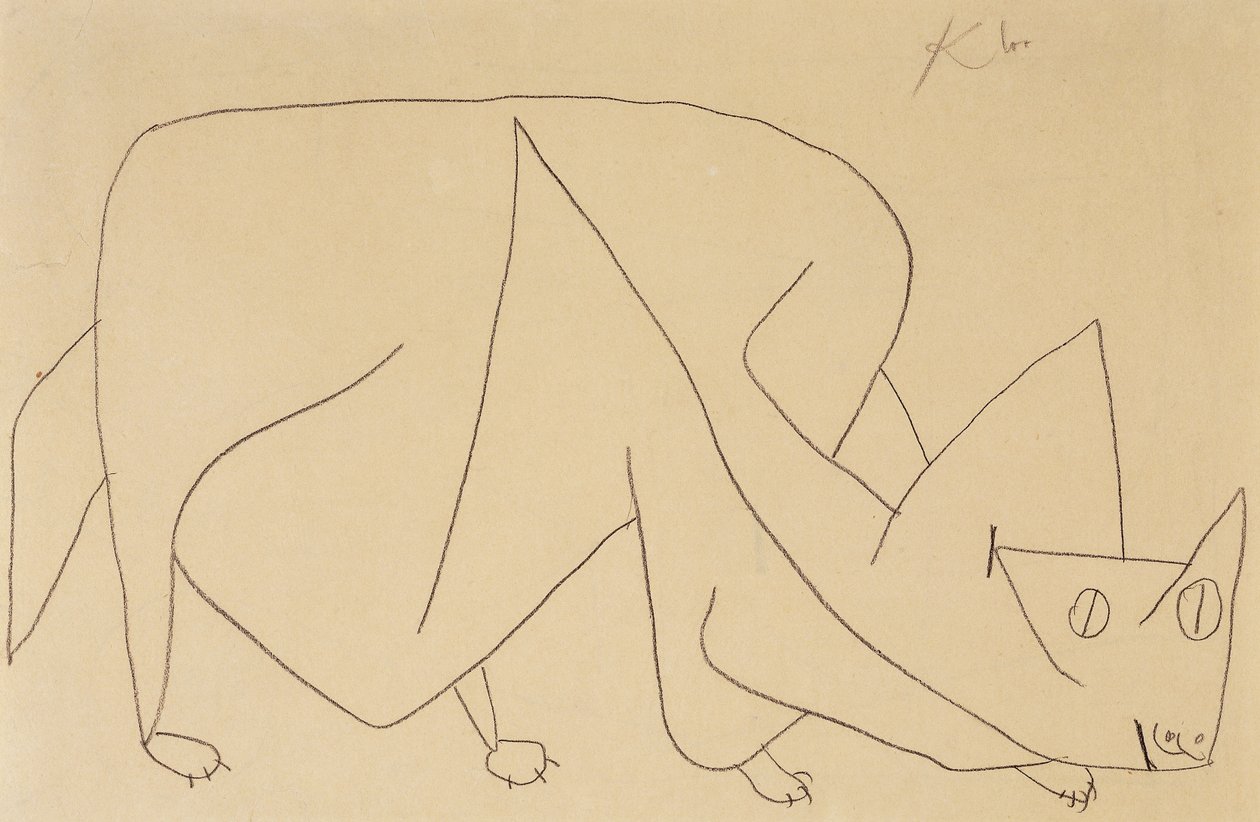 lurande katt; katt lurar av Paul Klee