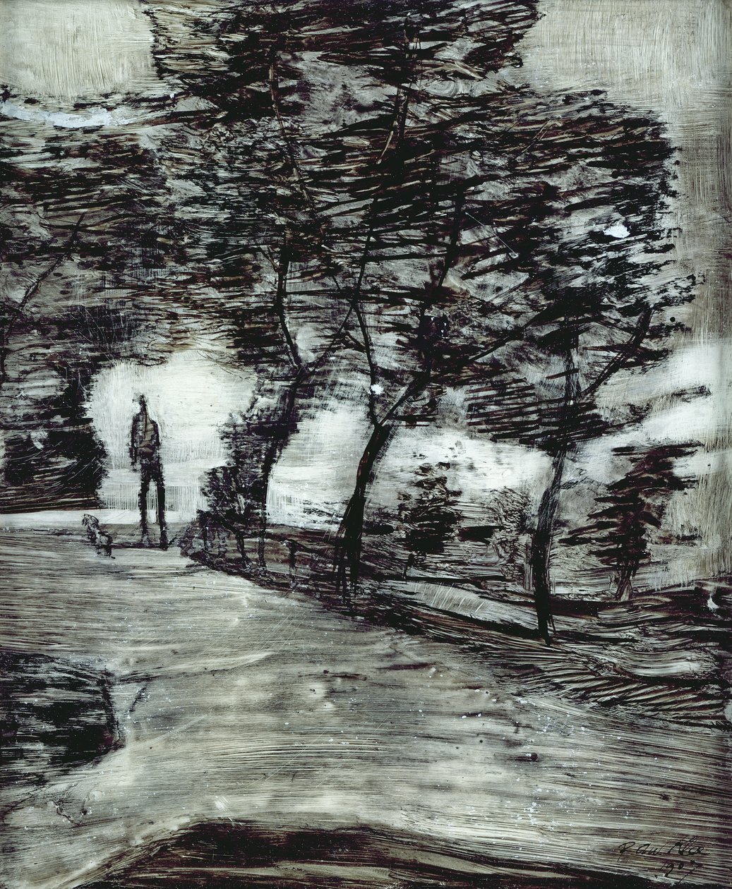 Parkbana, med lång man och hund av Paul Klee