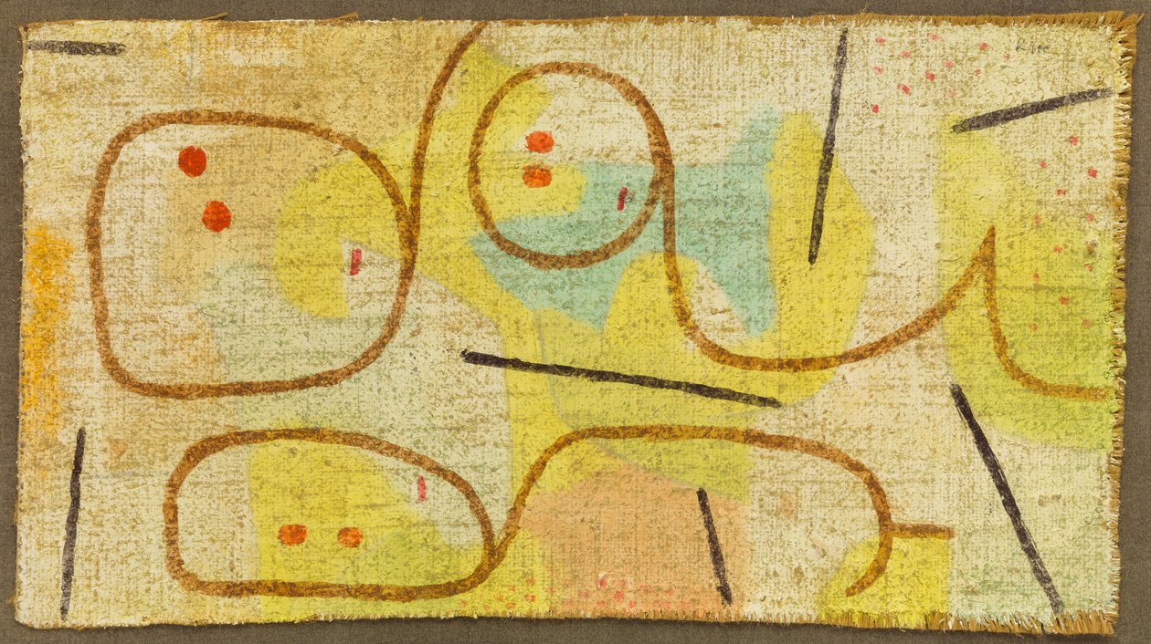 Liggande, c. 1937 (olja på säckväv) av Paul Klee