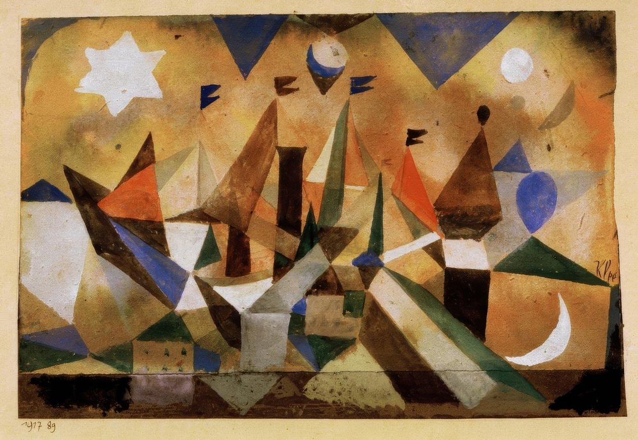 Segelfartyg som väntar på stormen av Paul Klee