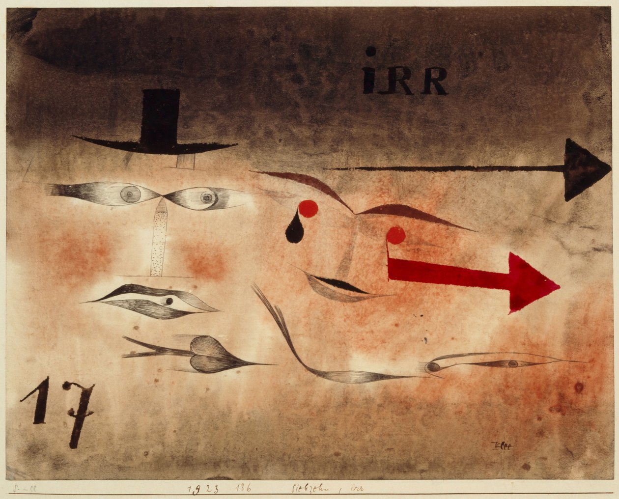 Sjutton, Galen, 1923. av Paul Klee