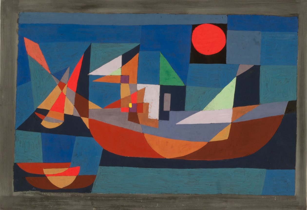 Fartyg i vila, 1927. av Paul Klee