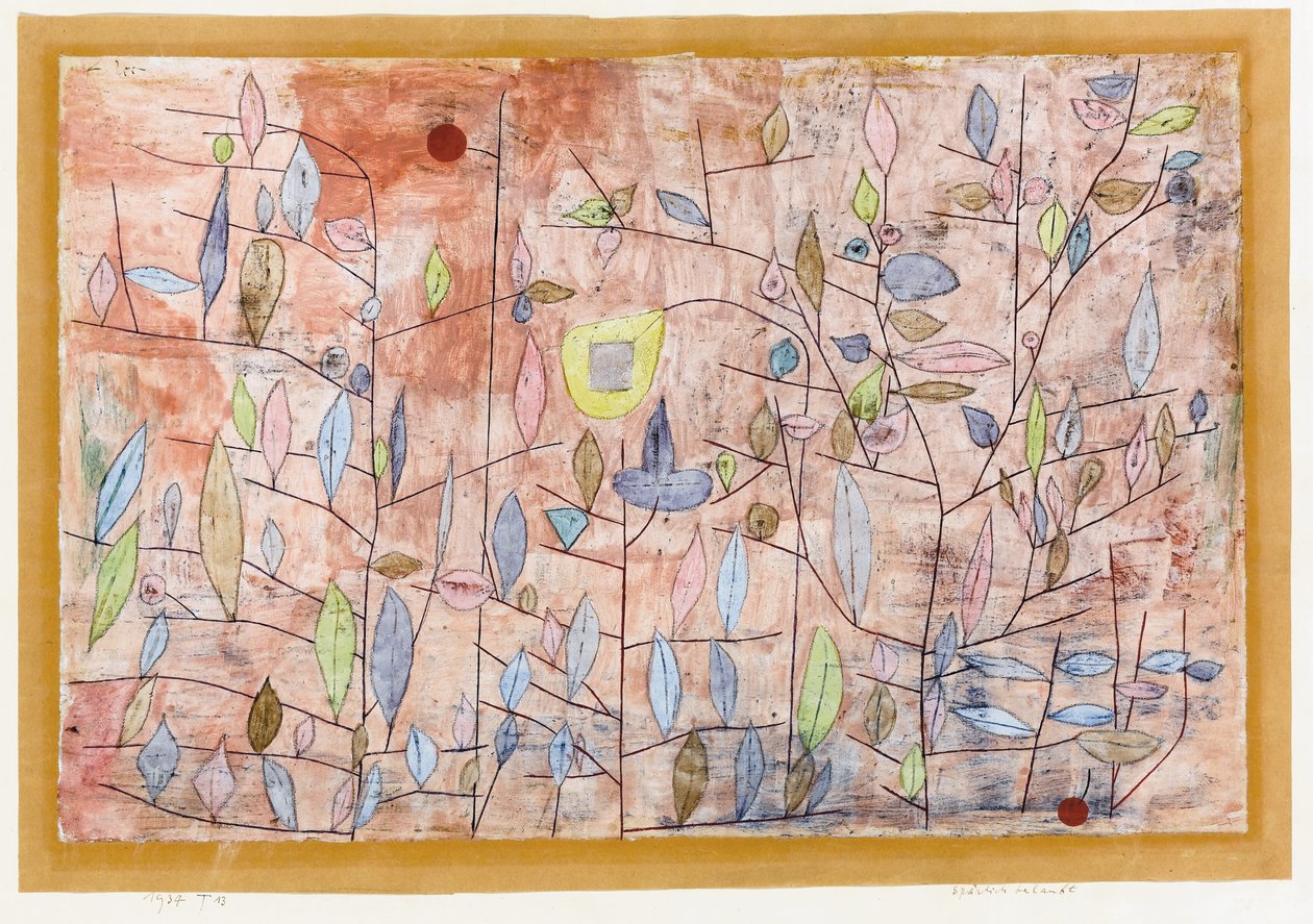 Gles bladverk; Sparlich Belaubt av Paul Klee