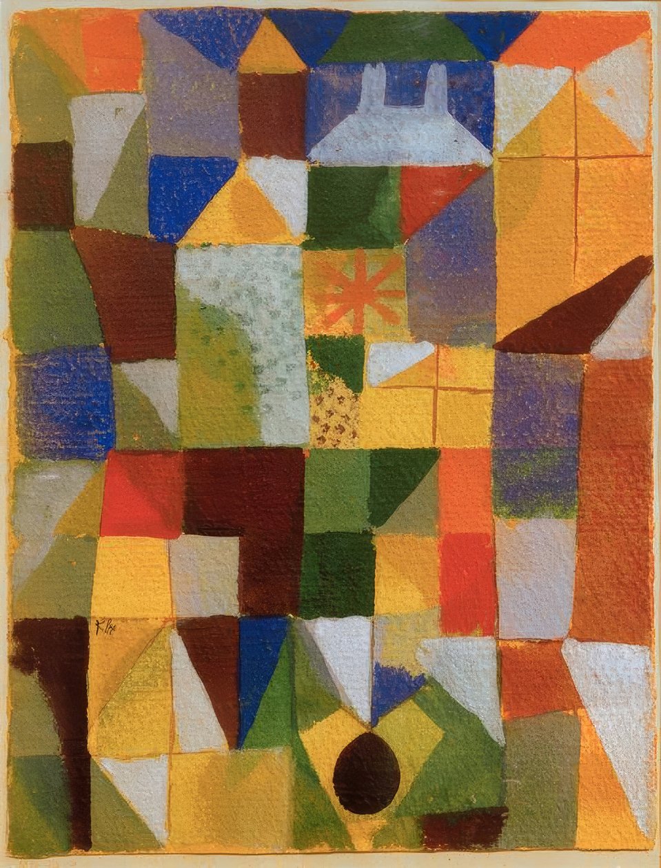 Urban komposition med de gula fönstren av Paul Klee