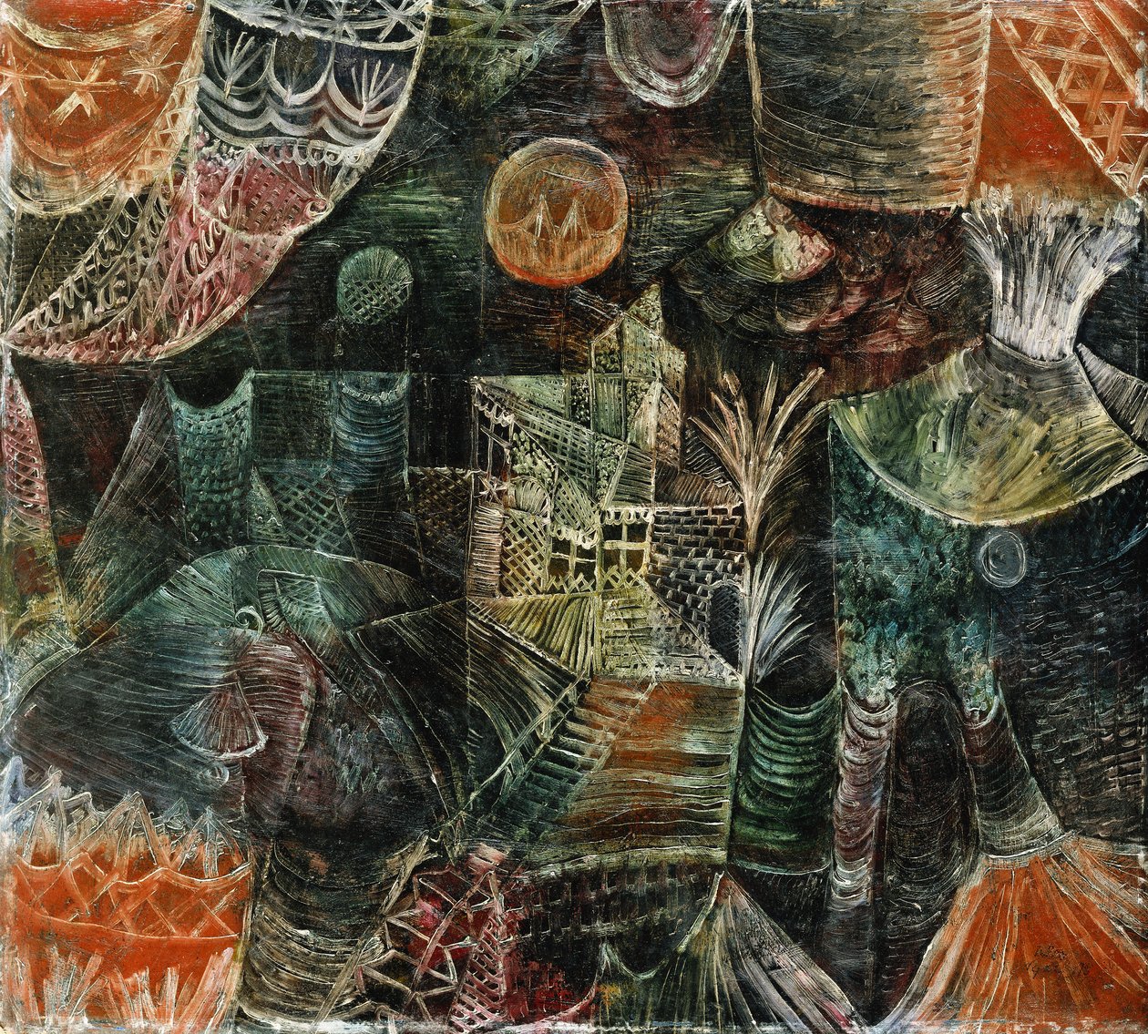 Scenlandskap; Buhnenlandschaft av Paul Klee