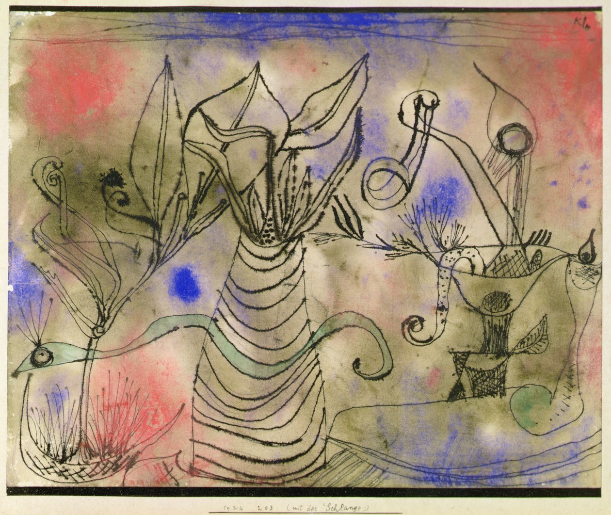 Stilleben med orm av Paul Klee