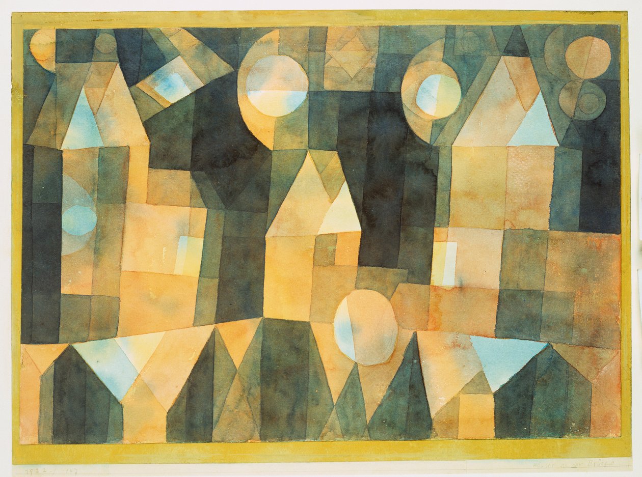 Tre hus och en bro av Paul Klee