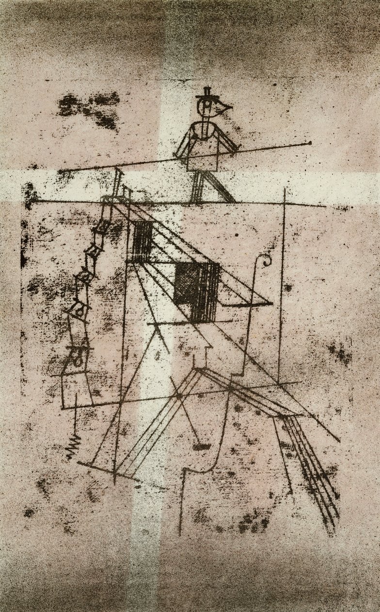 Lindansare; Seiltanzer (Kornfeld 95 IV b) av Paul Klee