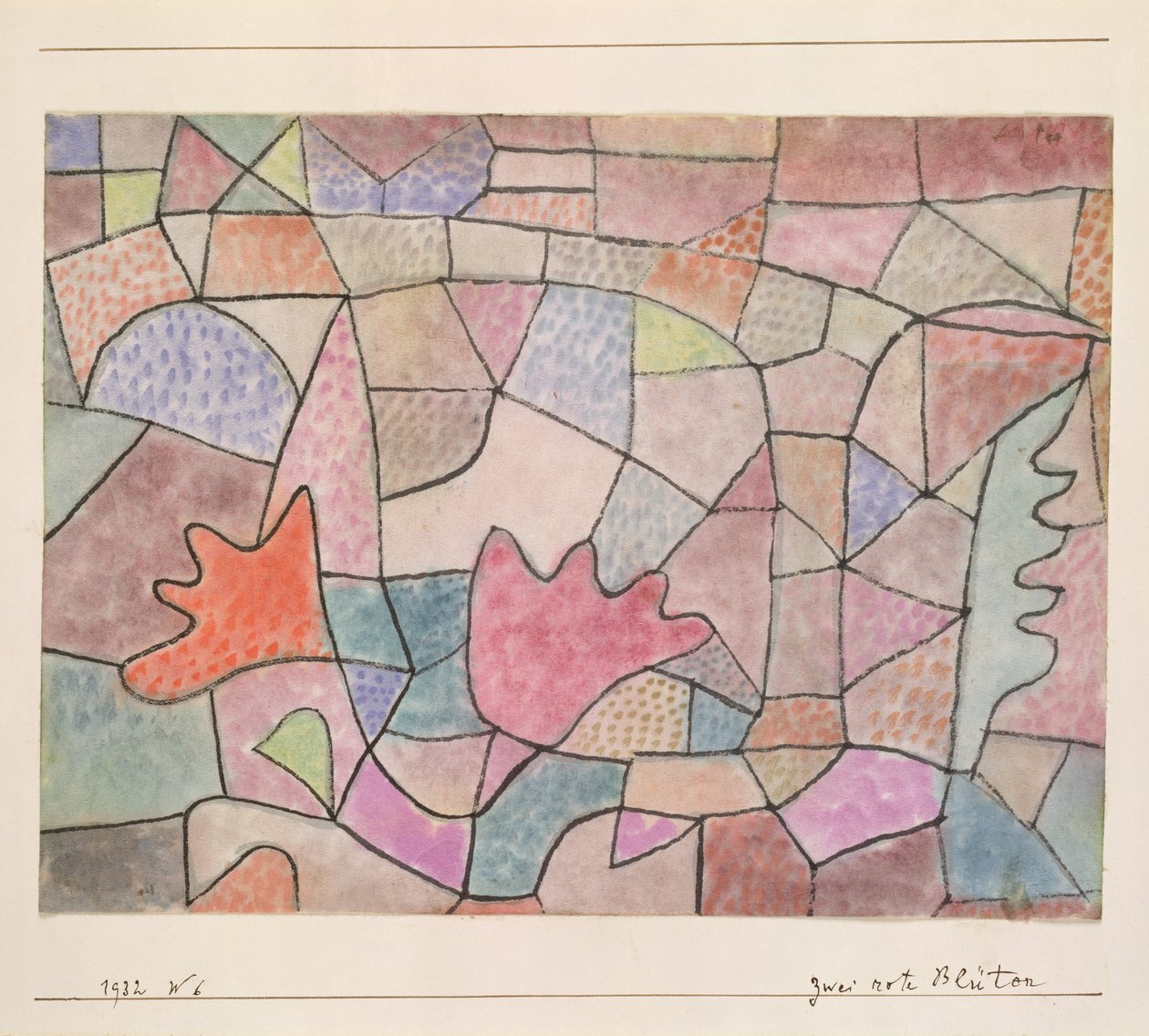 Två röda blommor av Paul Klee