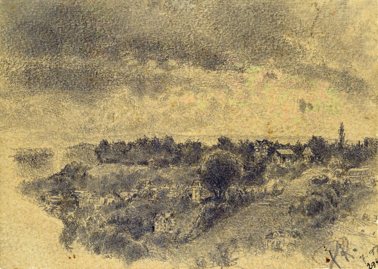 Utan titel (Berne, utsikt över Rosengarten) 1897 (penna och pensel på papper) av Paul Klee