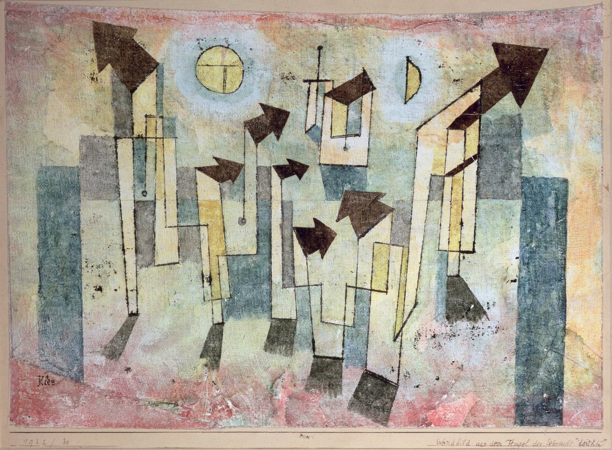 Väggmålning från längtans tempel dit av Paul Klee