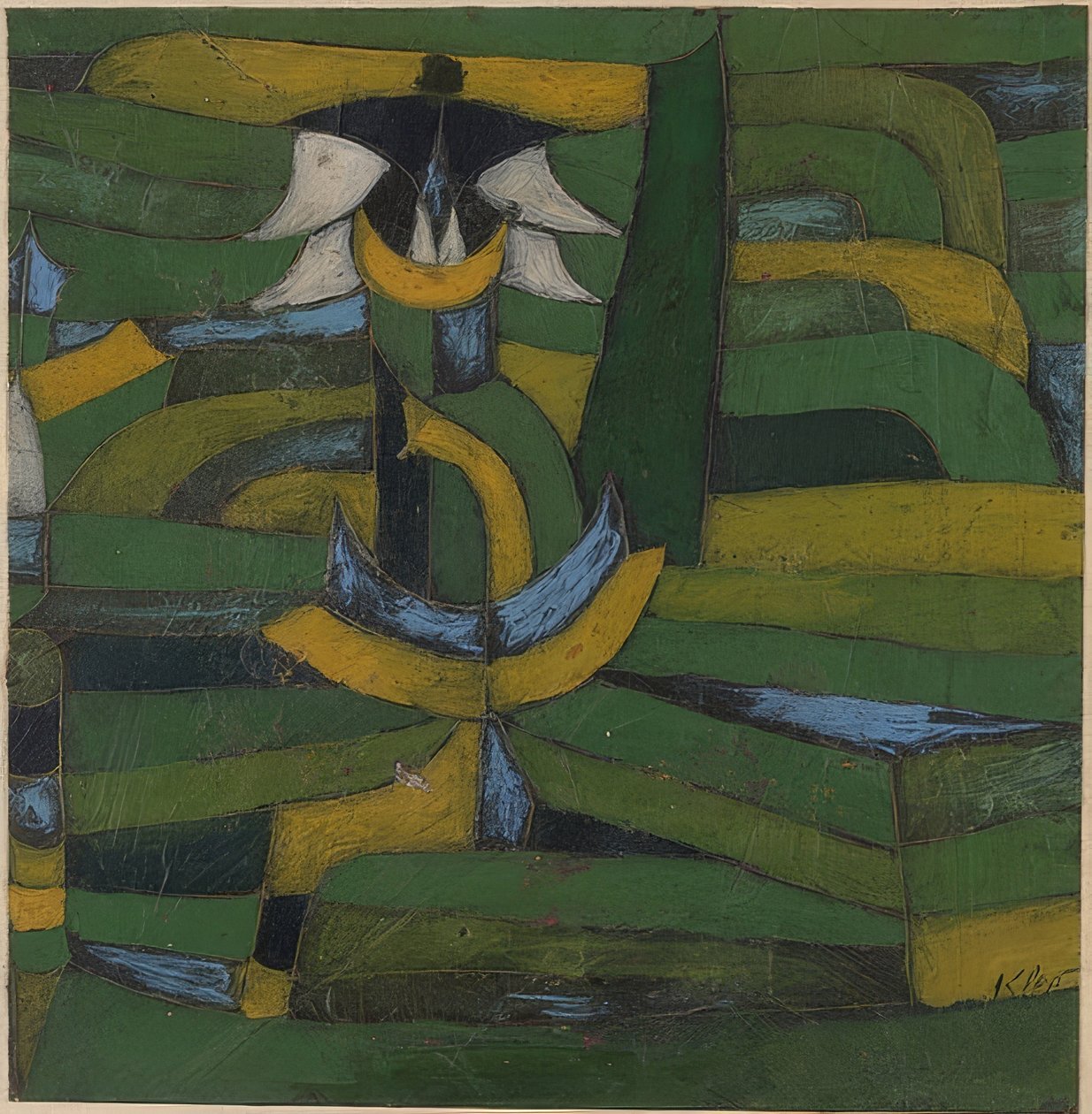 Vit blomma i trädgården. 1920 av Paul Klee