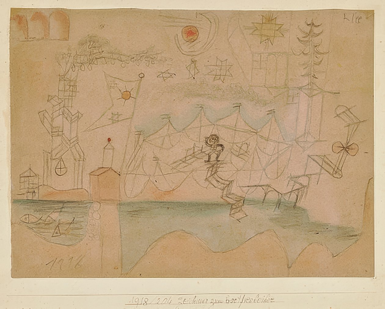 Ritning till båtuthyrningsfirman. 1918, 204 av Paul Klee
