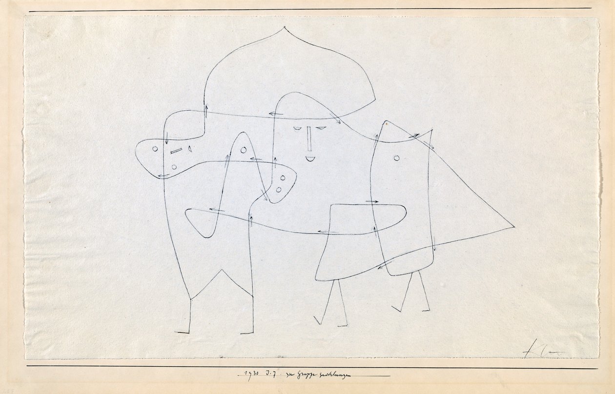 En grupp stängd Enlacés en un groupe, 1930. av Paul Klee